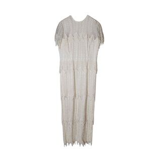 Vintage House of Bianchi NY Boston Off White Tiered Lace Delicate Dress Wedding